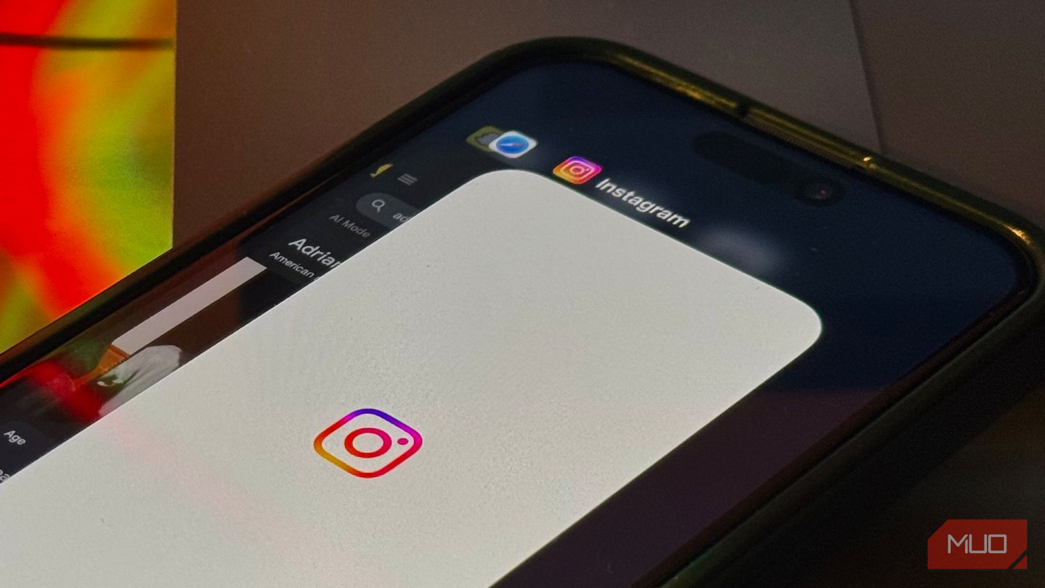 instagran app open on iphone