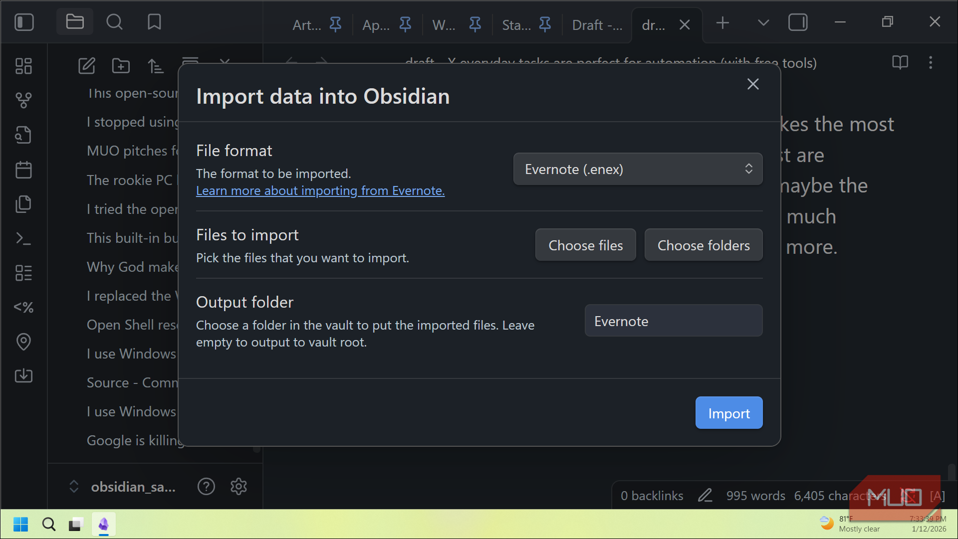 This official Obsidian plugin lets me merge Evernote, OneNote, and ...