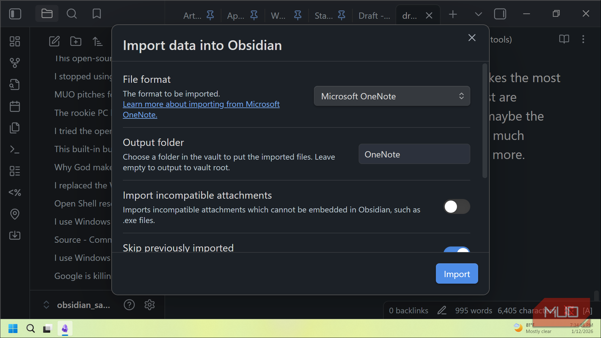 Obsidian Notes Link Web Onenote This official Obsidian plugin lets me merge Evernote, OneNote, and ...