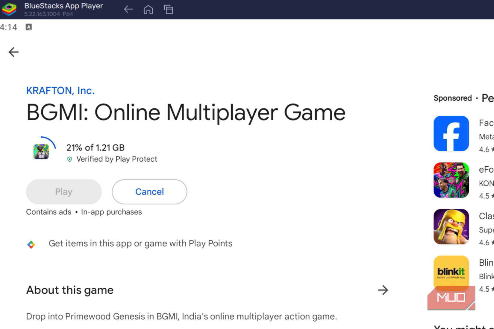 Installing BGMI via BlueStacks App Player on Windows
