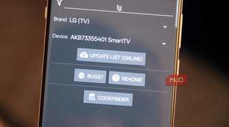 Selecting a TV brand in the irplus app.
