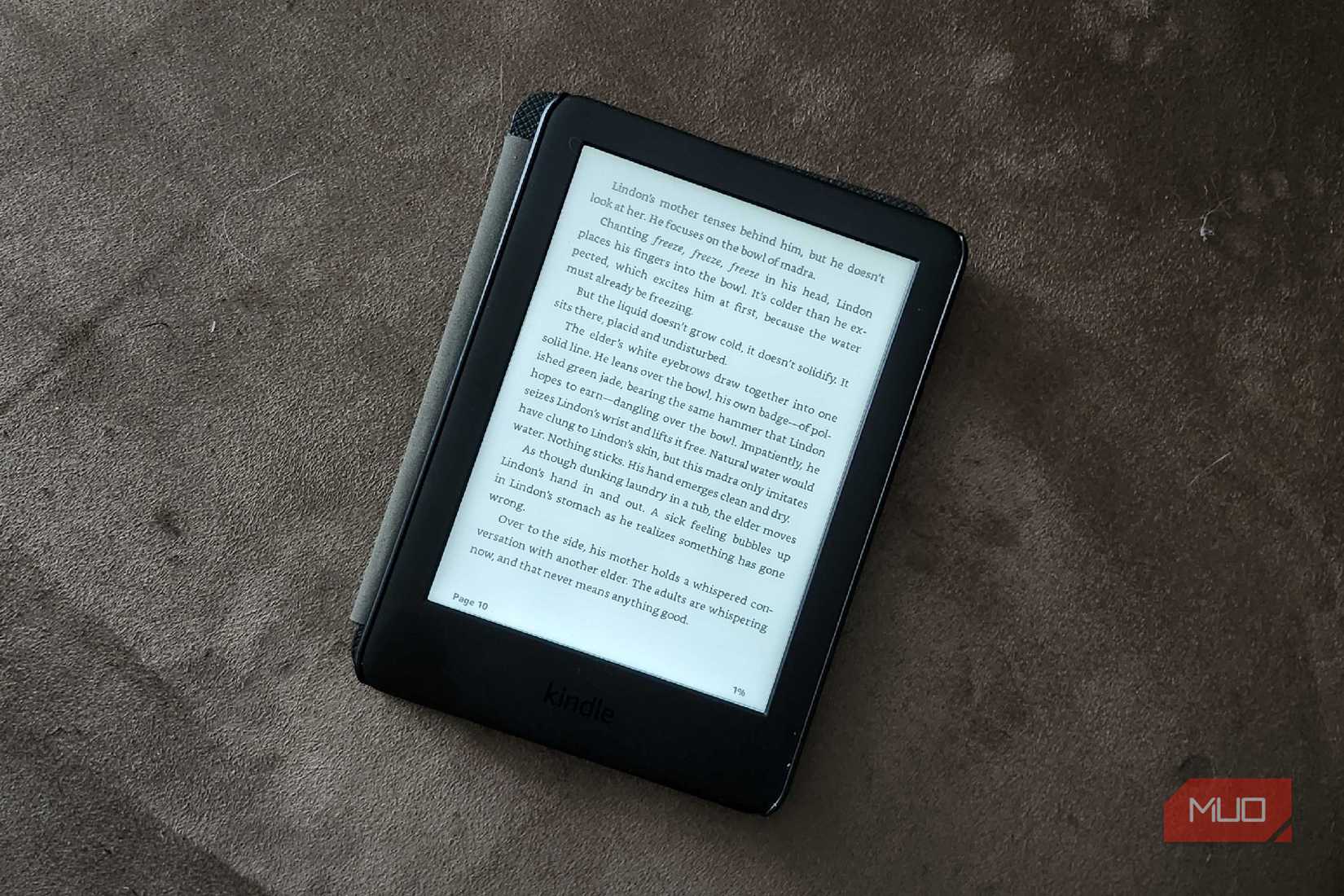 An eBook being displayed on a Kindle
