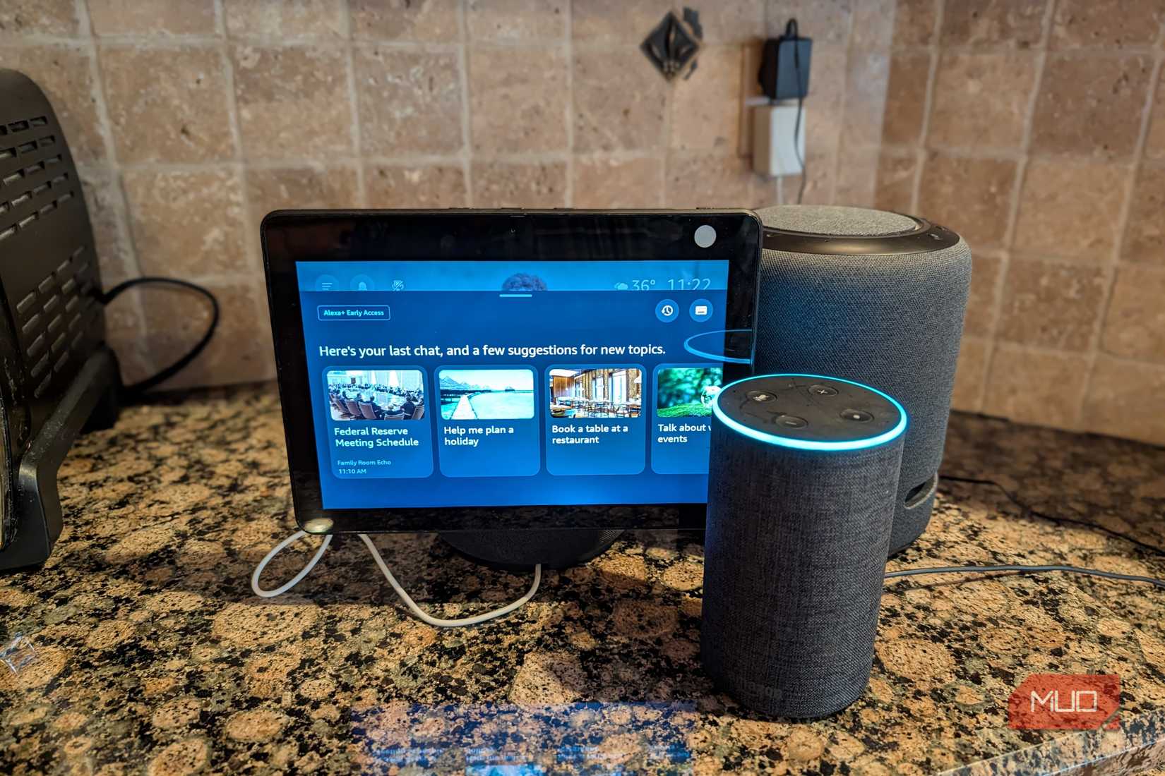 Amazon Echo devices in kitchen