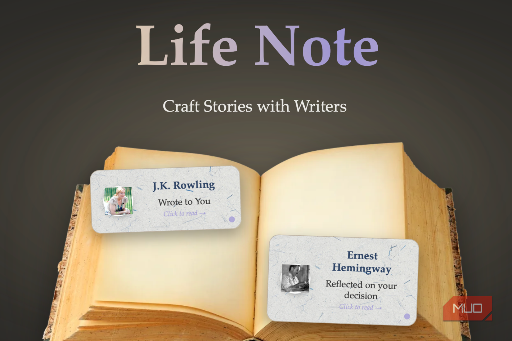 وبسایت Life Note باز شده بر روی MacBook