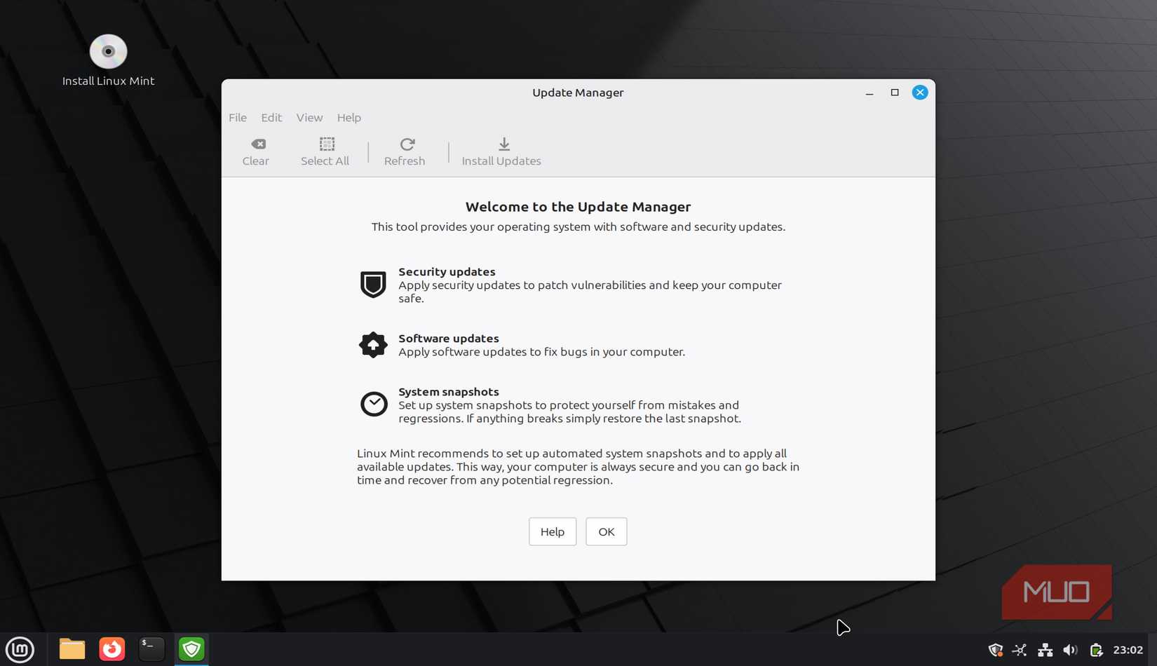 Linux Mint Update Manager.