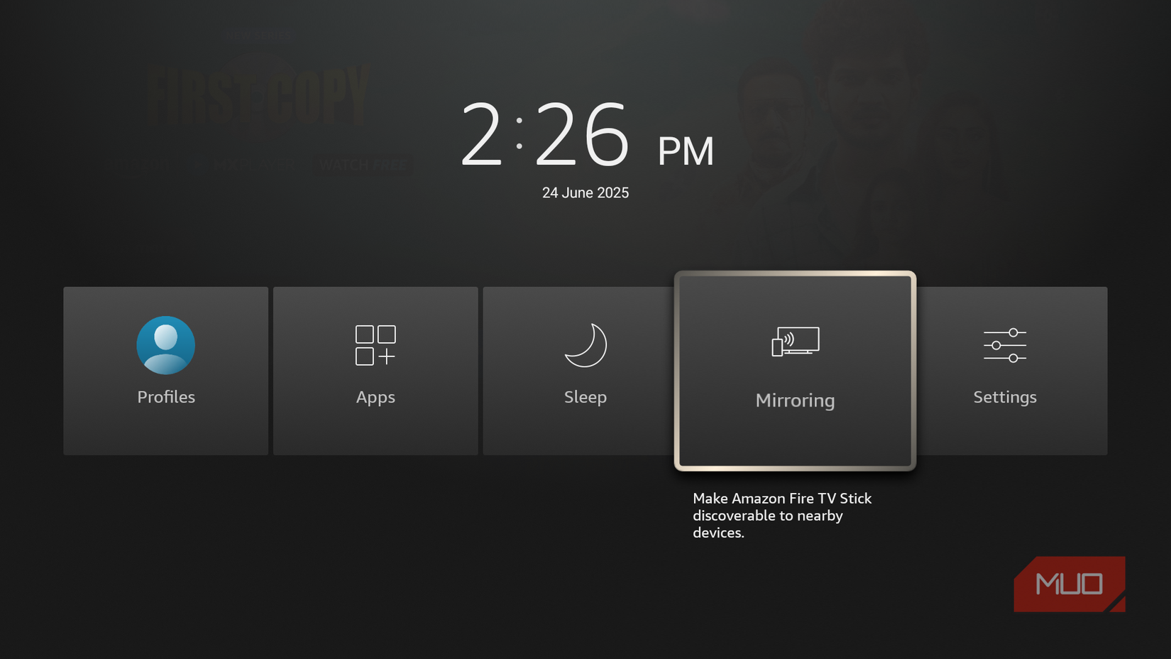 Mirroring option in Fire TV Stick