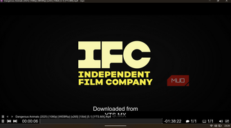 MPV video player screen showing the Independent Film Company intro logo during movie playback.