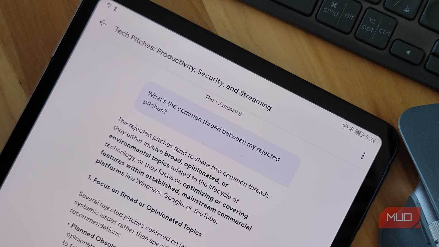 NotebookLM chat history on a Honor Pad 8 (1)