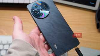 The TCL 60 XE NXTPAPER with headphones plugged in.