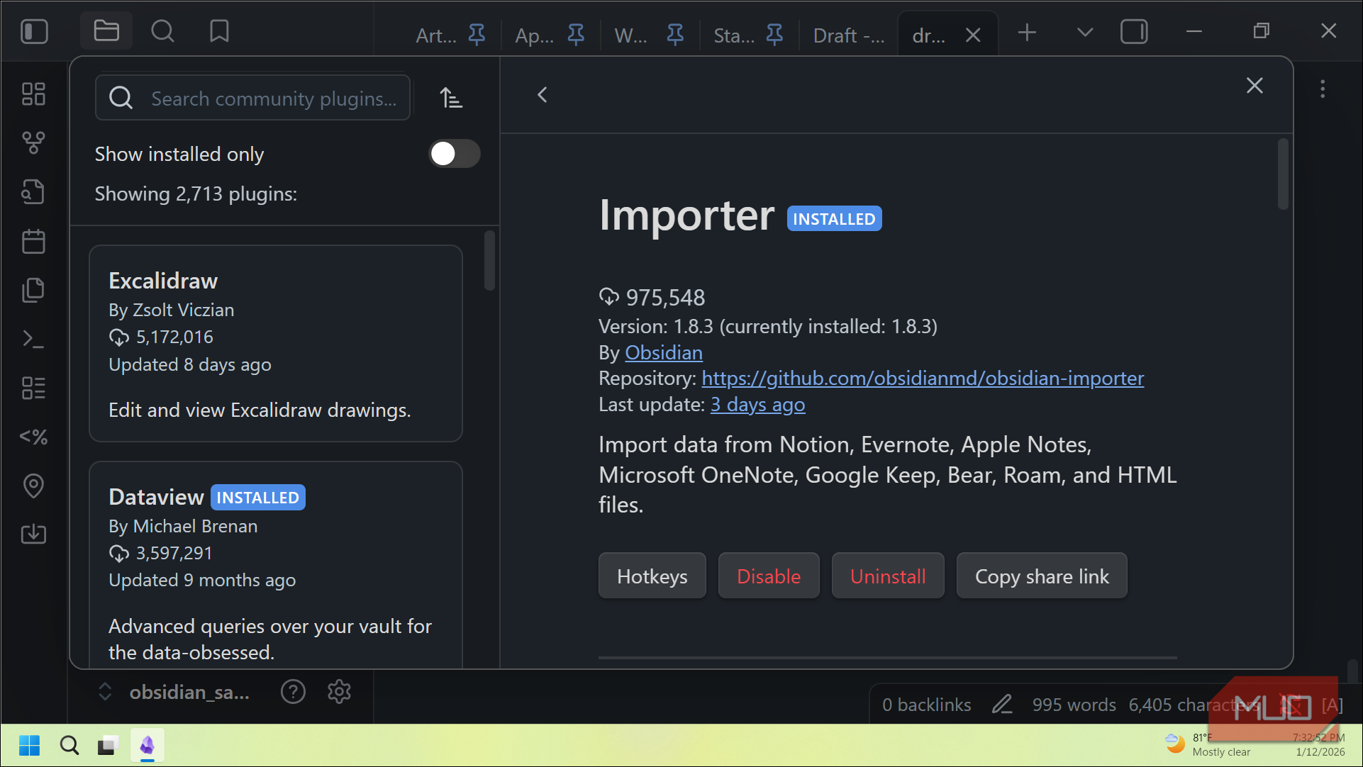 This official Obsidian plugin lets me merge Evernote, OneNote, and ...