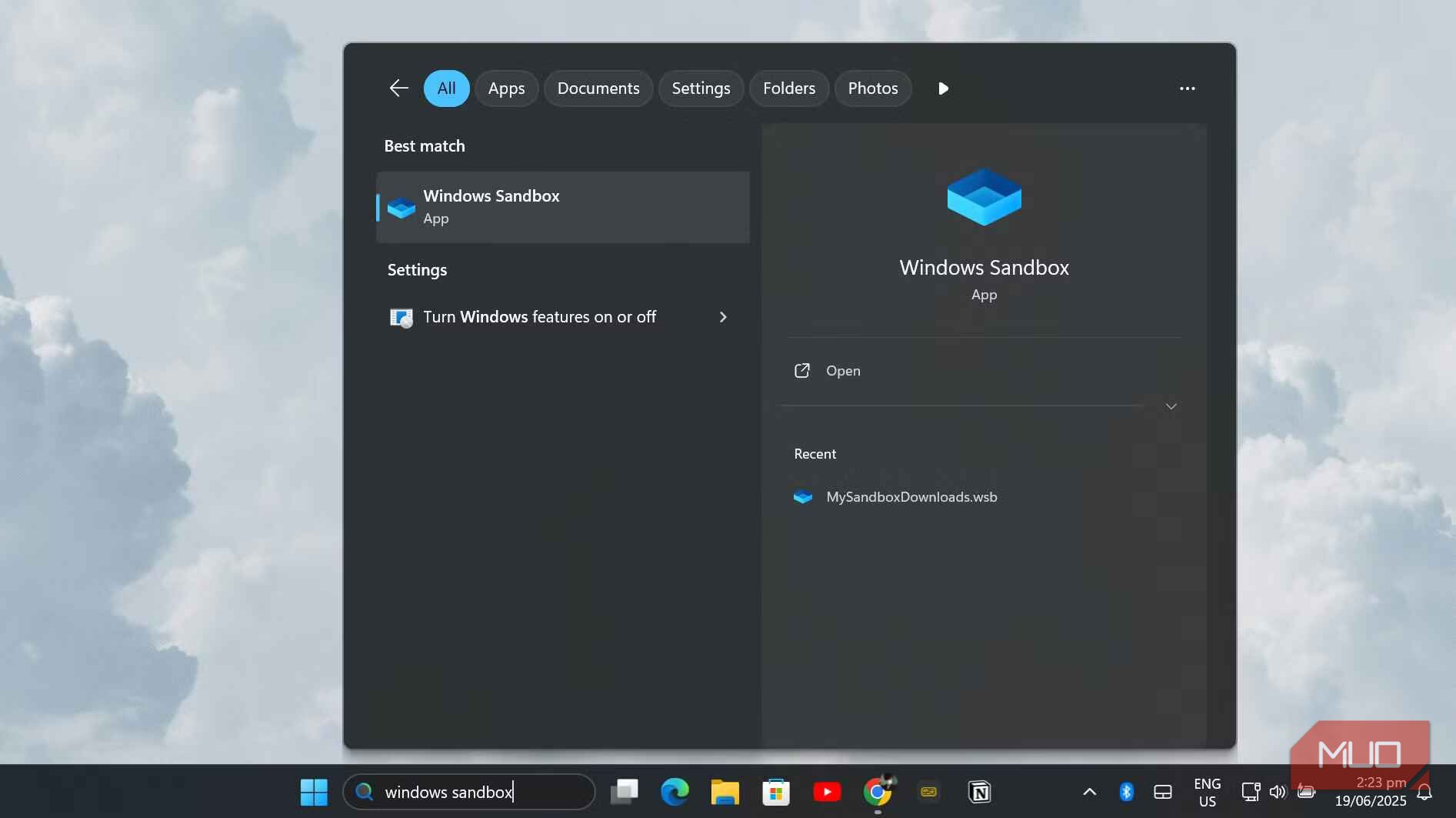 Open Windows Sandbox