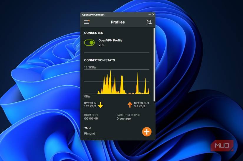 OpenVPN conectado en un escritorio de Windows