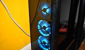 PC stored in the corner.