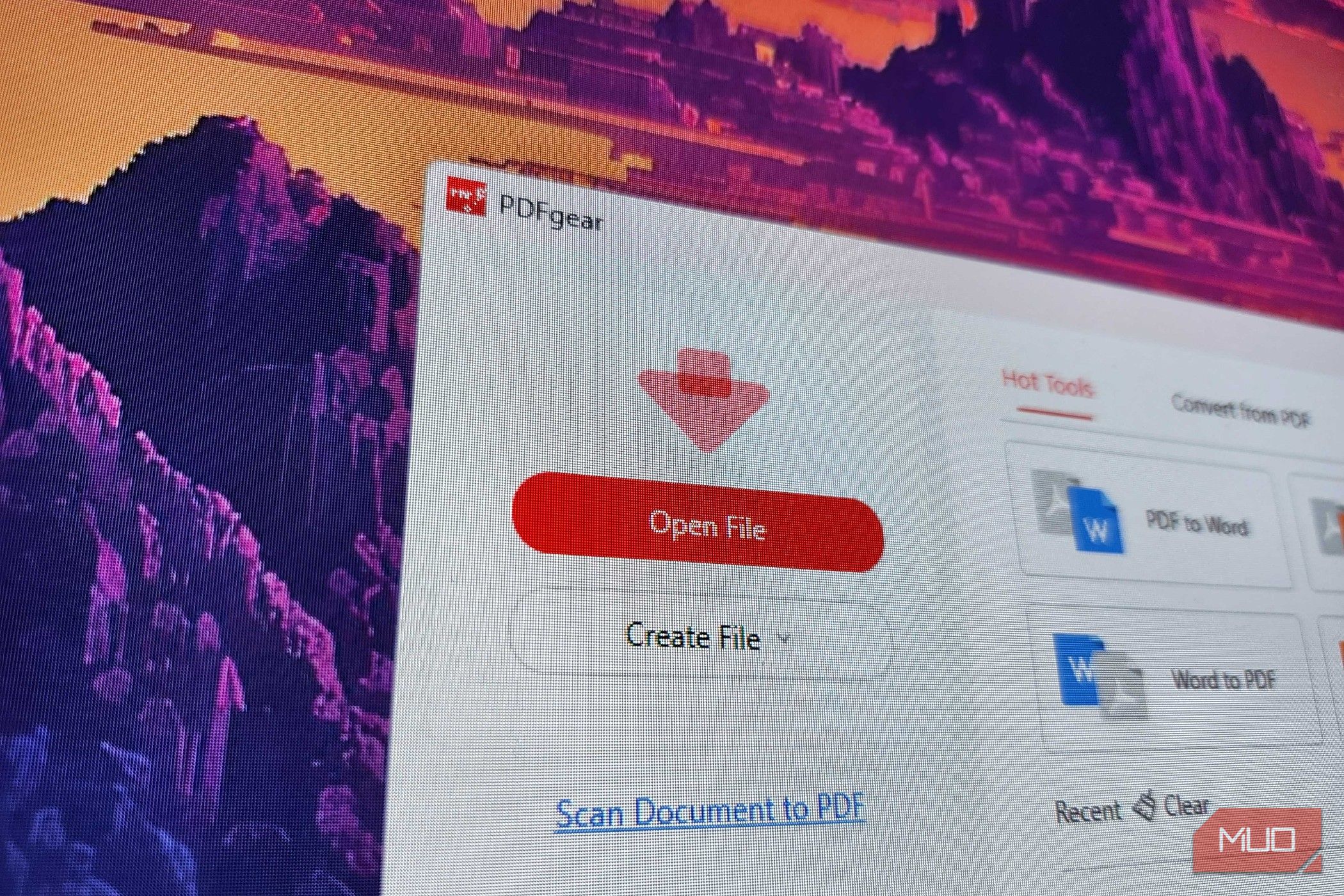 PDFGear Featured Image, showing the program on my PC screen