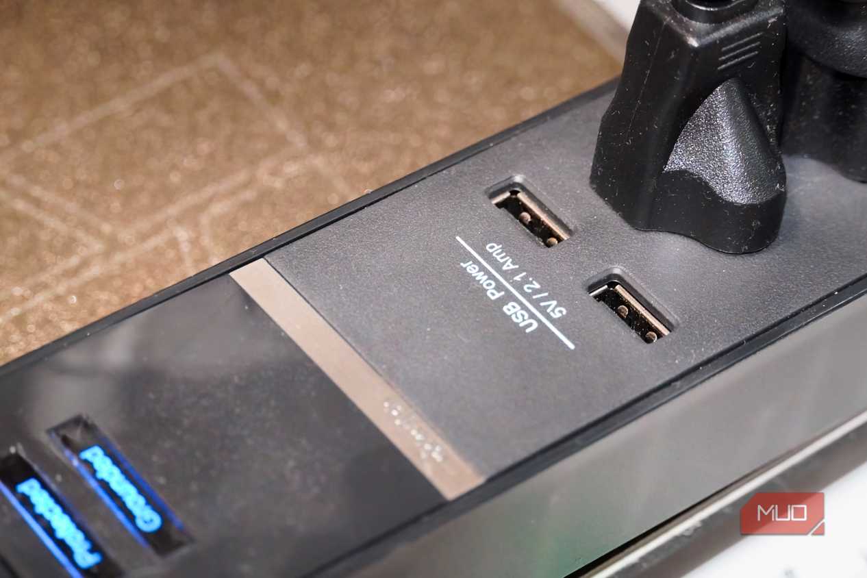 USB-A ports on a power strip.