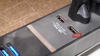 USB-A ports on a power strip.