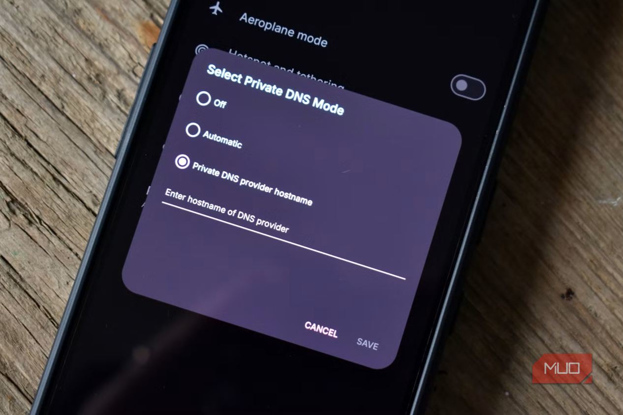 private dns settings on android smartphone