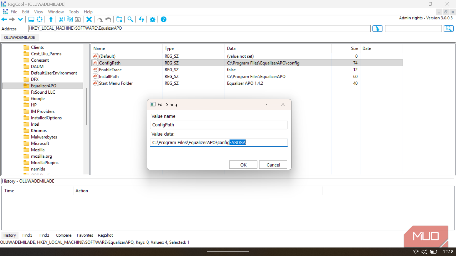 I edited the Windows Registry without fear using this safer editor