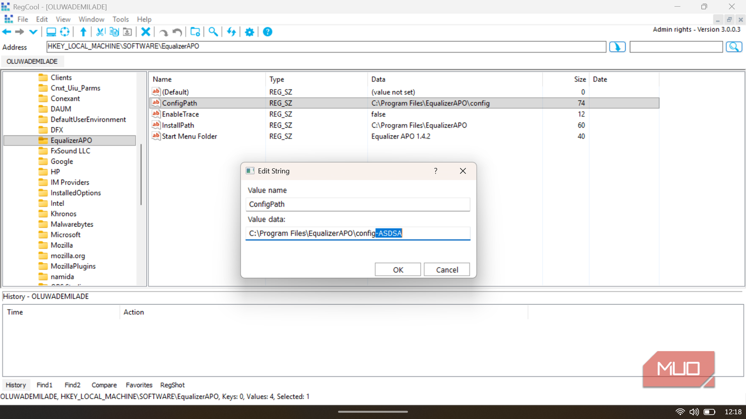 Regcool I edited the Windows Registry without fear using this safer editor