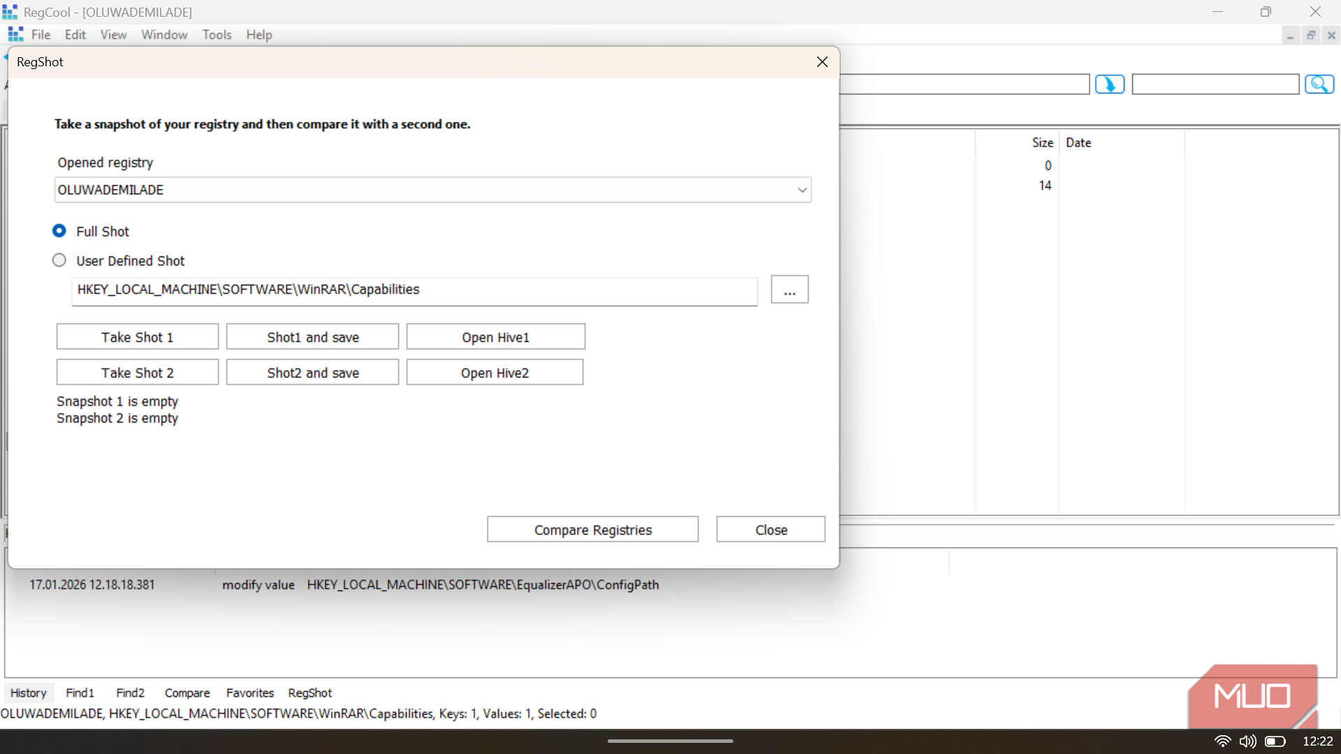Regcool I edited the Windows Registry without fear using this safer editor