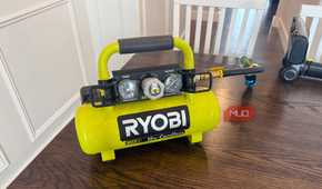 ryobi compressor on table