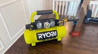 ryobi compressor on table