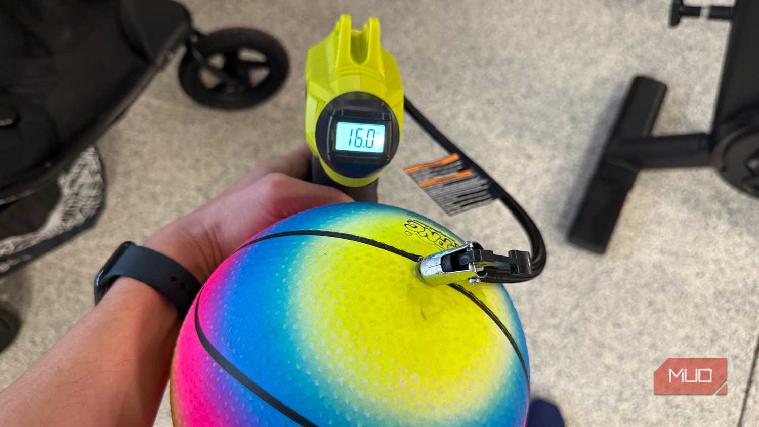 ryobi tire inflator inflating kids basketball