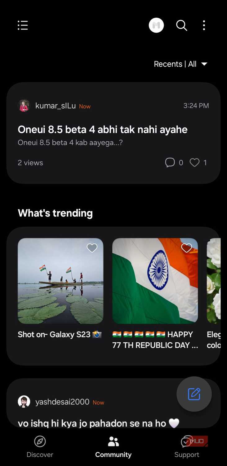 Samsung Members app on Galaxy phone