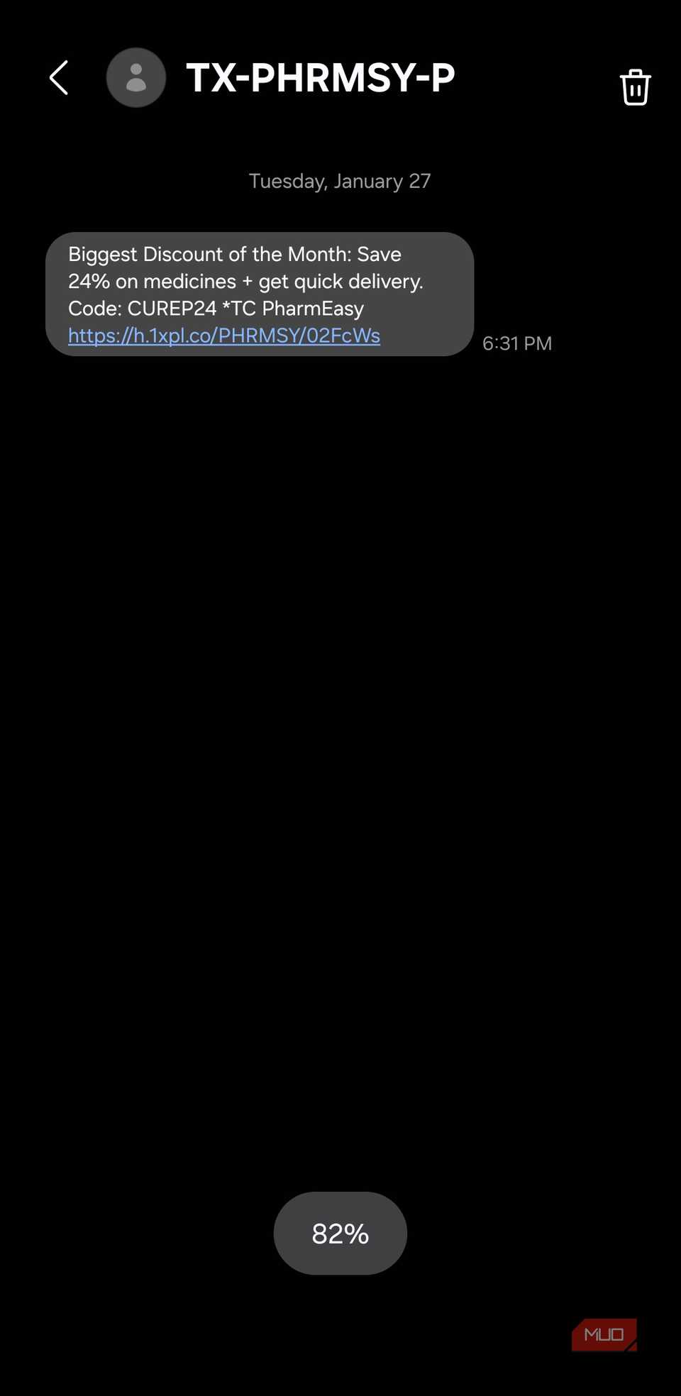 Nivel de zoom de la aplicación Samsung Messages