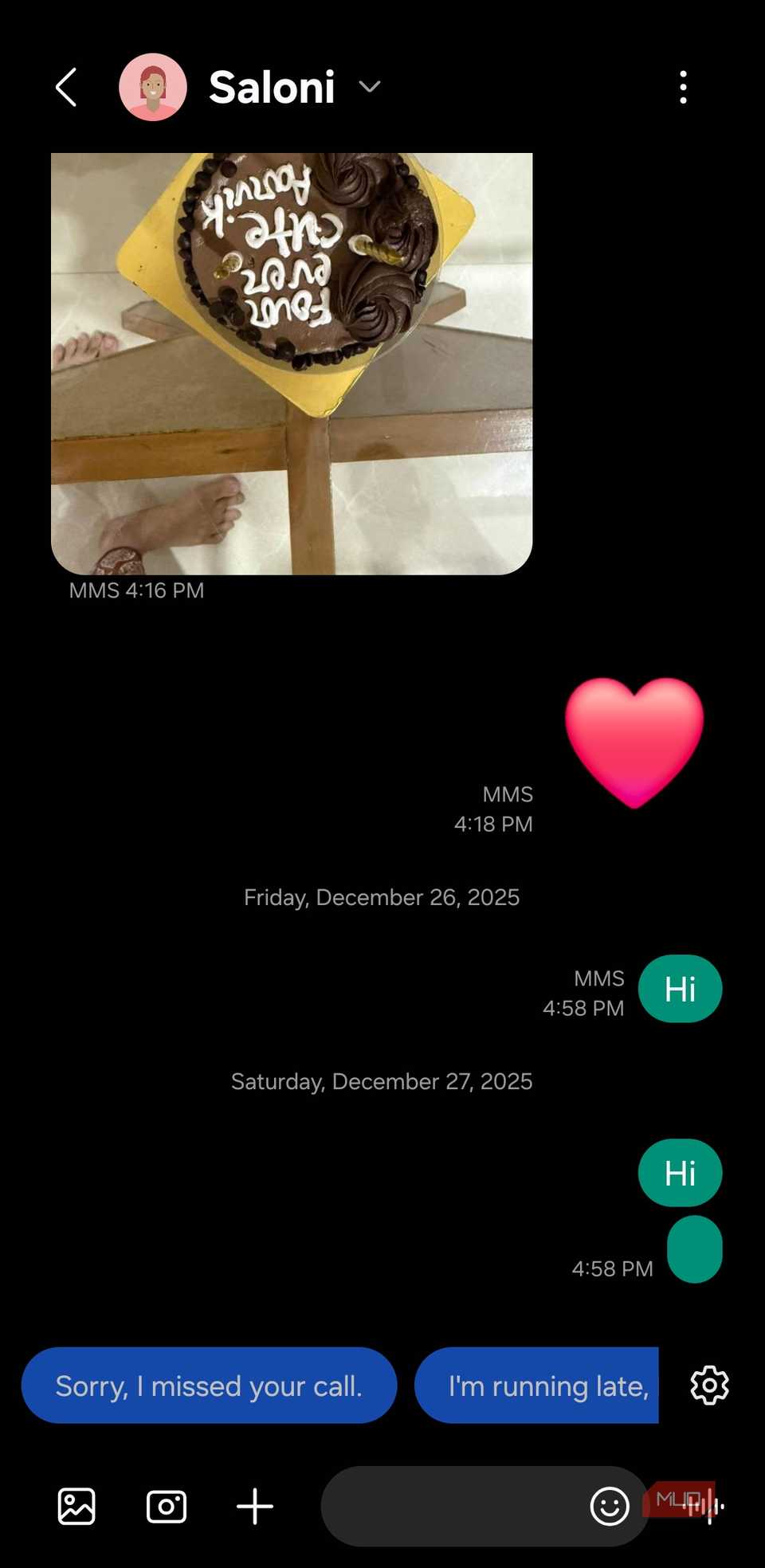 Chat de mensajes de Samsung