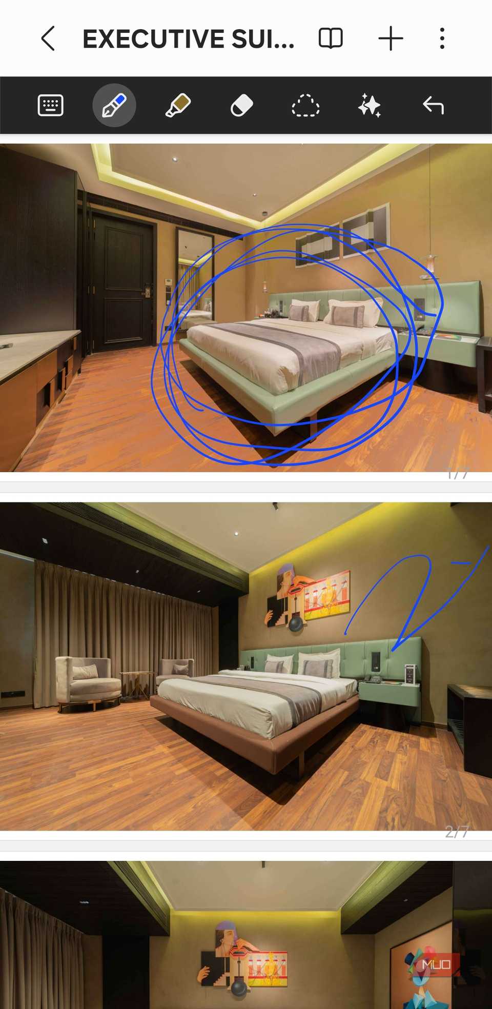 Samsung Notes showing a PDF tools