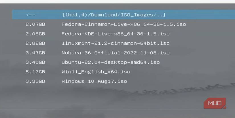 Varios sistemas operativos ISO montados en Ventoy