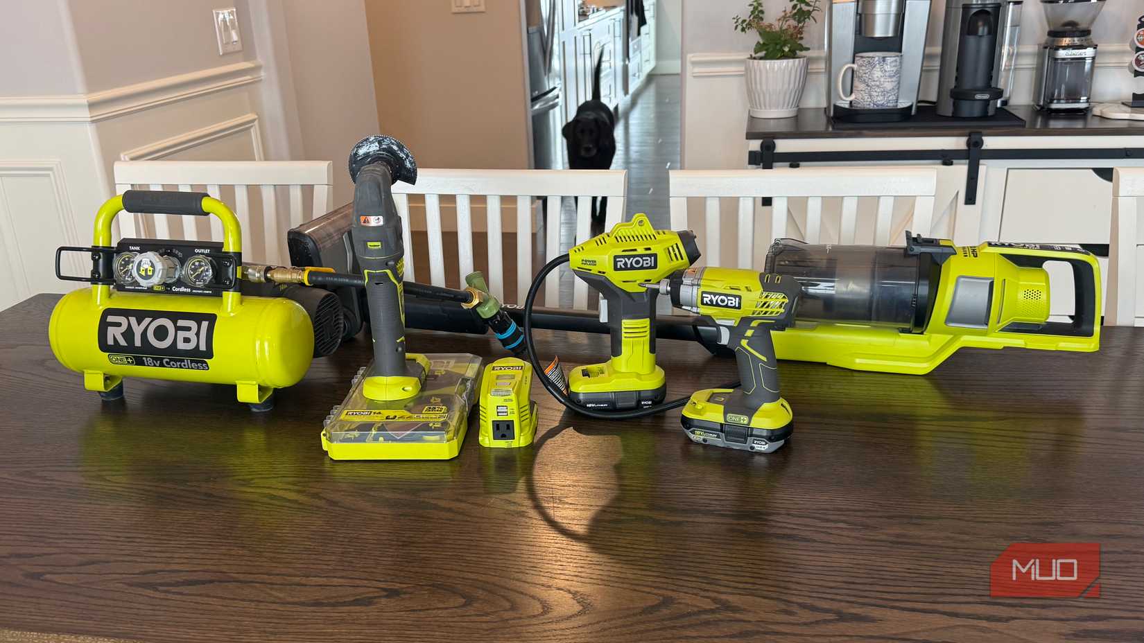 several ryobi power tools on table-1