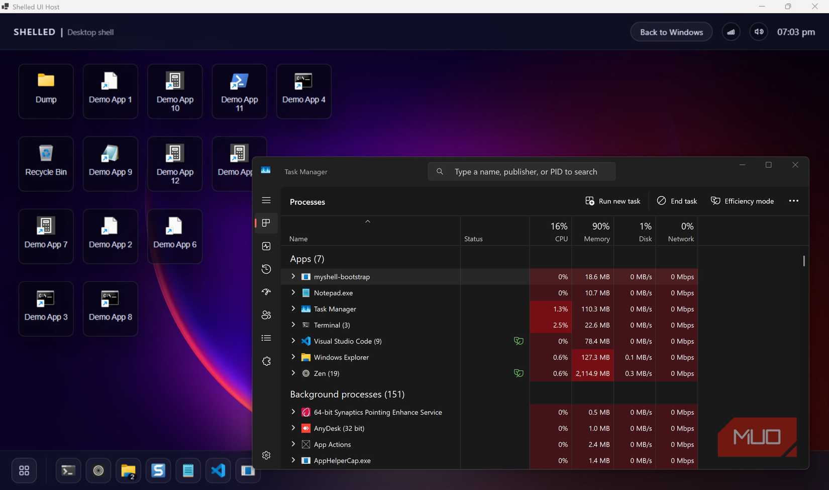 I replaced my full Windows desktop environment with a lightweight one ...
