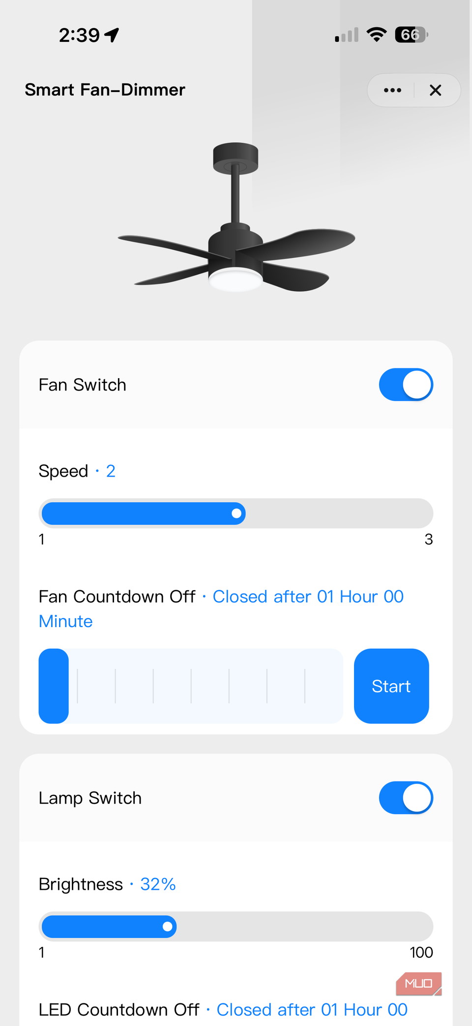 smart fan app setting additional