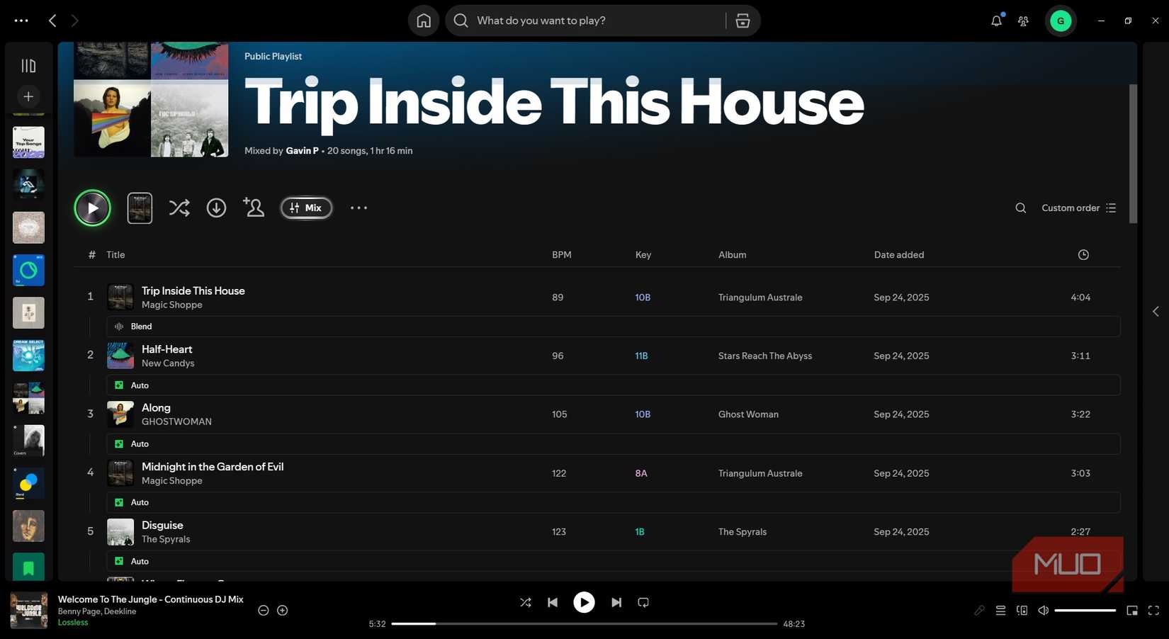 spotify mix playlist options.
