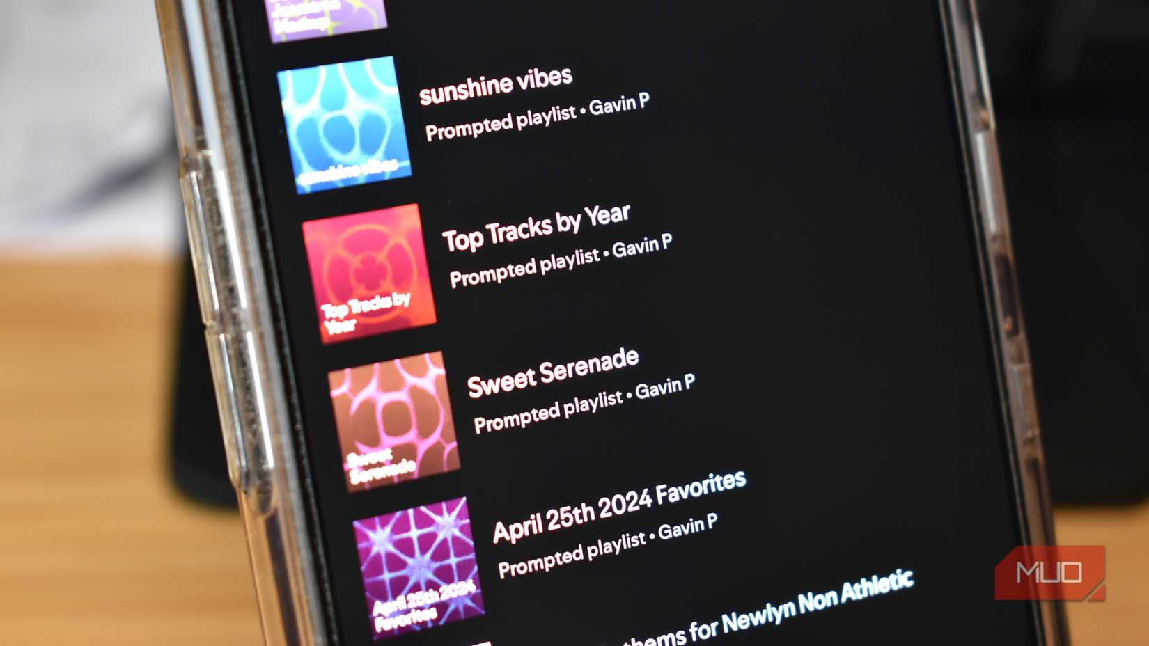 spotify playlists on smartphone.