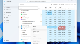 Task Manager end task optiontab