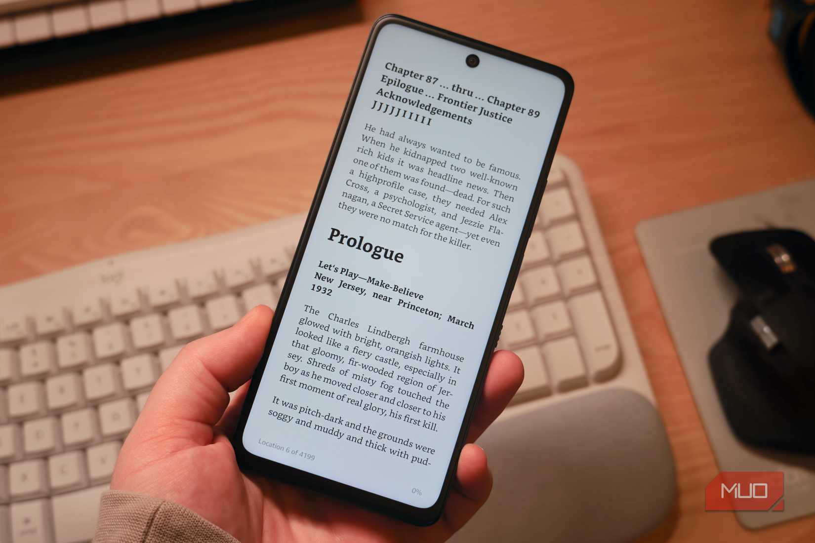 Reading an ebook on the TCL 60 XE NXTPAPER 5G.