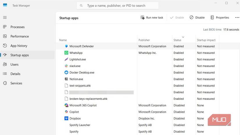 Start App In Task Manager I cleared years of Windows clutter without installing a single app