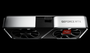 Top profile view of the NVIDIA GeForce RTX 3060 graphics card featuring its dual-fan cooling system.-2