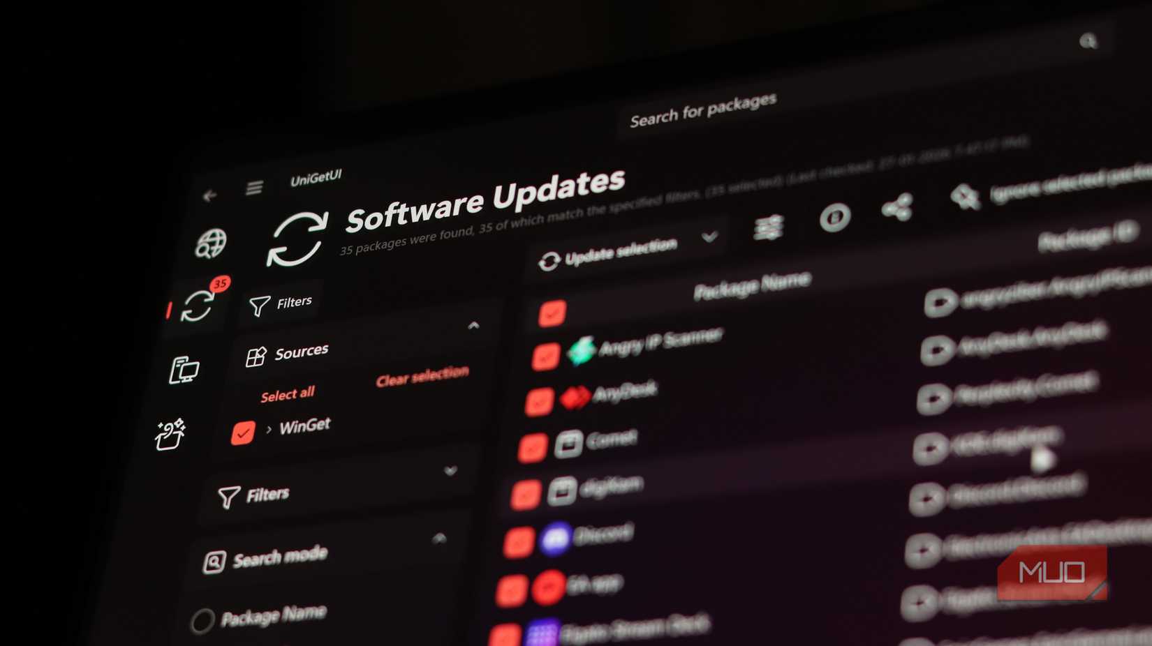 UnigetUI showing pending software updates.