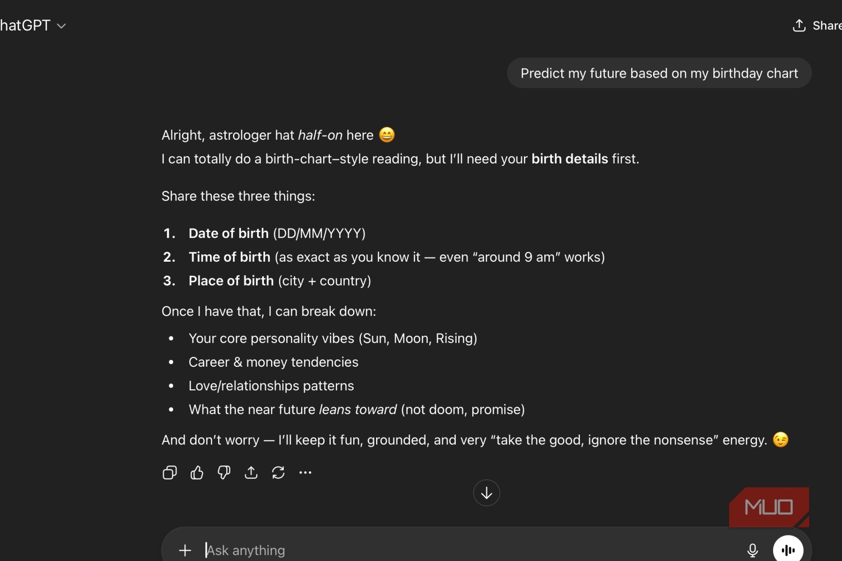 Pedirle a ChatGPY que prediga el futuro