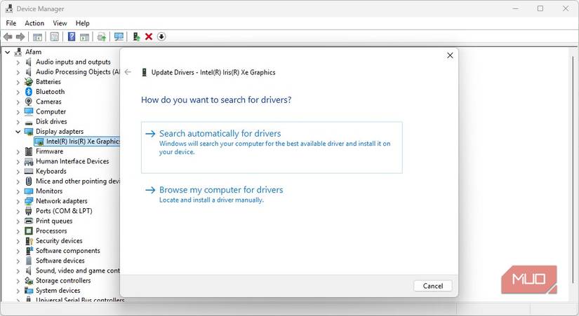 Updating display drivers