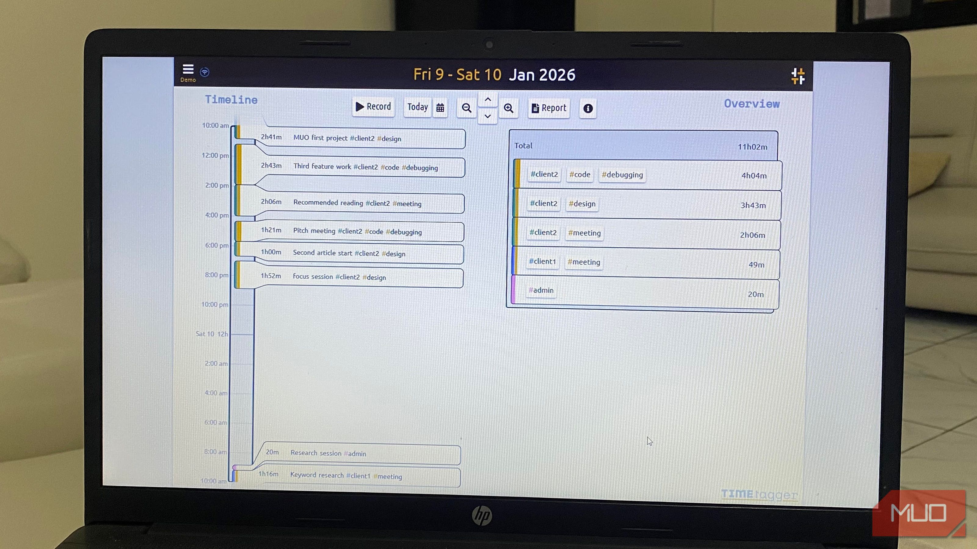 Using the self hosted TimeTagger
