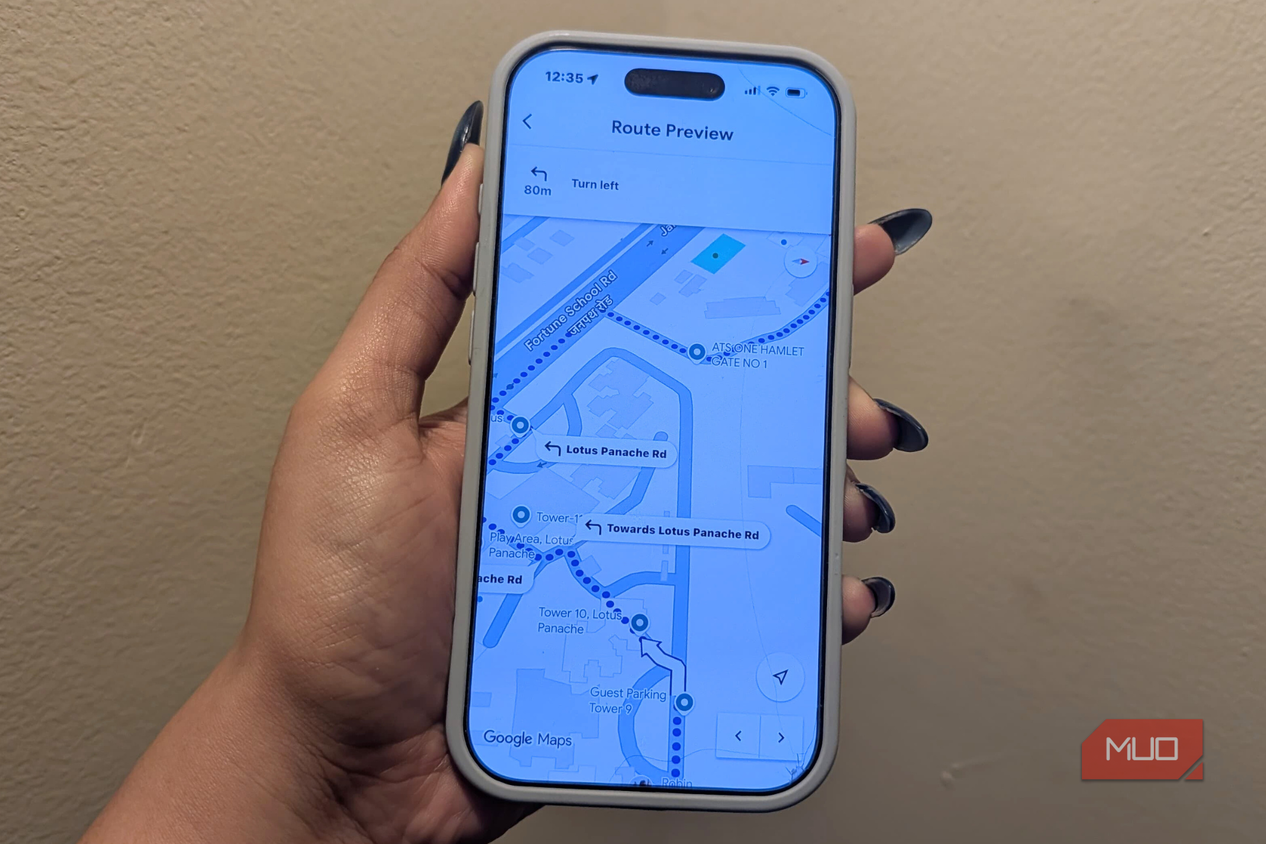 Walking directions on the Google Maps app