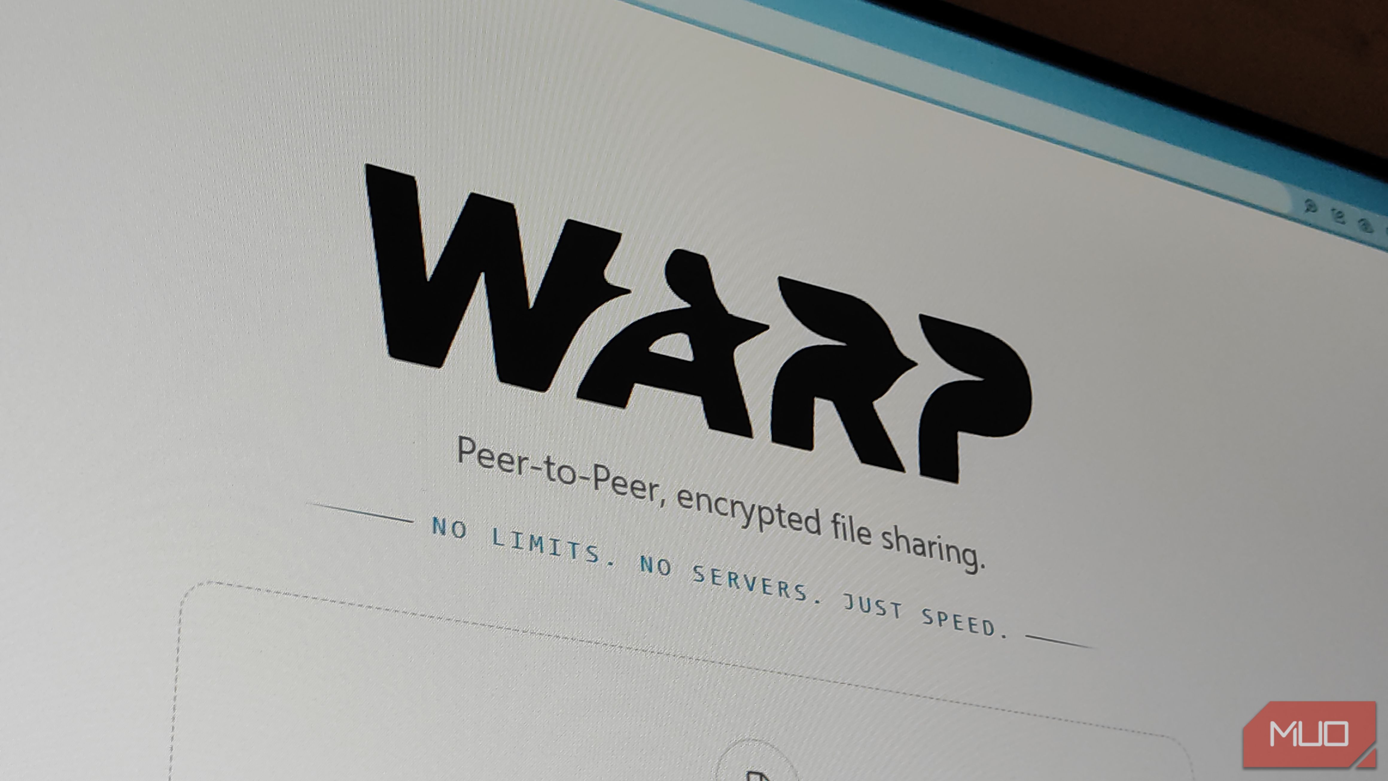 WarpDrop on Windows browser.