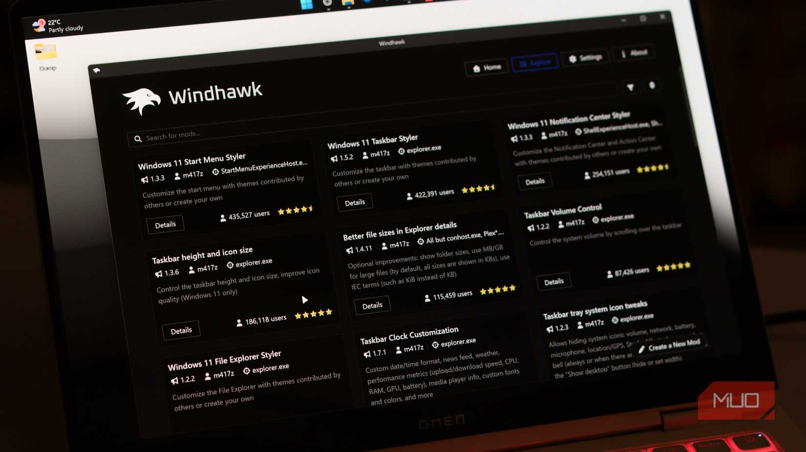 Windhawk mod discovery page.