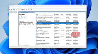 Windows services app on desktop