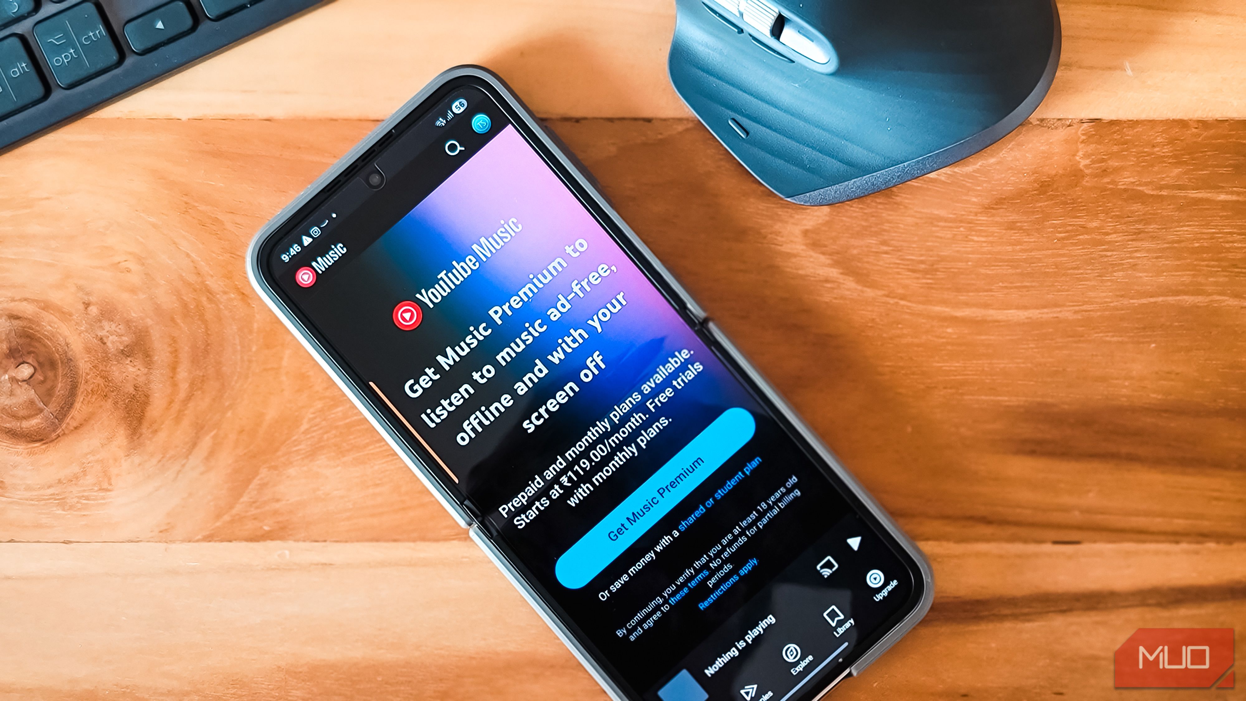 YouTube Music premium open on Galaxy Z Flip 6